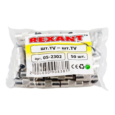 Переходник штекер TV – штекер TV REXANT Переходник штекер TV – штекер TV REXANT