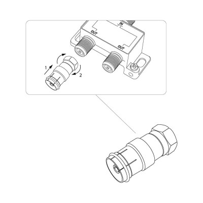Переходник штекер F – гнездо TV PROconnect Переходник штекер F – гнездо TV PROconnect