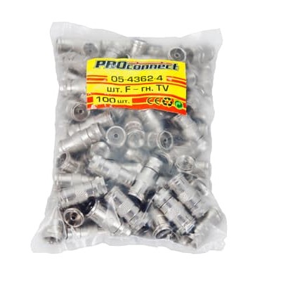 Переходник штекер F – гнездо TV PROconnect Переходник штекер F – гнездо TV PROconnect