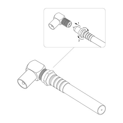Переходник угловой гнездо F – штекер TV REXANT