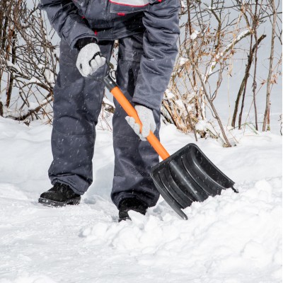 Лопата для уборки снега пластиковая, 275 х 345 х 890 мм, стальной черенок, Stels