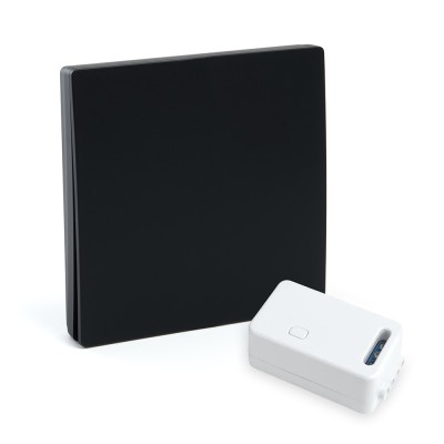 Дистанционный выключатель для светильников (дистанционный выключатель), FERON TM181 Выключатель беспроводной 7мВт, однокл. с радиочастотным контроллером 230V 500W, LD100, черный, IP20, 230V, 1200Вт, 500Вт цвет черный, 86*86*14мм