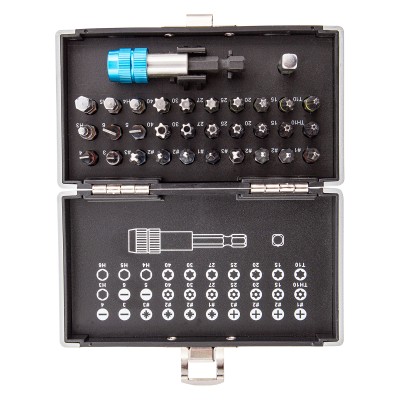 Набор бит, магнитный адаптер, сталь S2, пластиковый кейс, 32 предмета Gross Набор бит, магнитный адаптер, сталь S2, пластиковый кейс, 32 предмета Gross