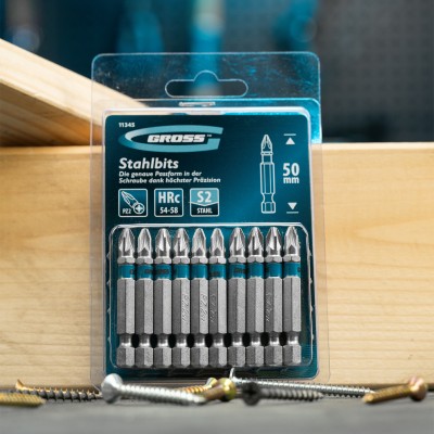Бита РZ2 х 50, сталь S2, 10 шт. Gross Бита РZ2 х 50, сталь S2, 10 шт. Gross