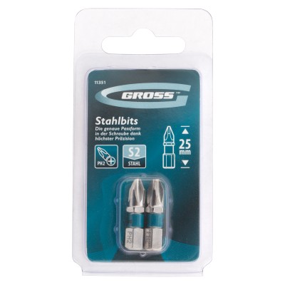 Бита РН2 х 25, сталь S2, 2 шт. Gross Бита РН2 х 25, сталь S2, 2 шт. Gross