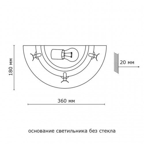 056 GL-WOOD SN 112 Бра стекло/белое/кремовый E27 1*100Вт 360х180 PROVENCE CREMA SONEX