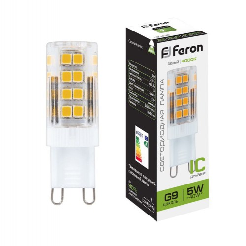 Лампа светодиодная Feron LB-432 G9 5W 4000K 25770
