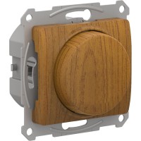 GLOSSA СВЕТОРЕГУЛЯТОР (диммер) поворотно-нажимной, LED, RC, 400Вт, механизм, ДУБ