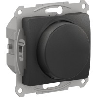 GLOSSA СВЕТОРЕГУЛЯТОР (диммер) поворотно-нажимной, LED, RC, 400Вт, механизм, АНТРАЦИТ