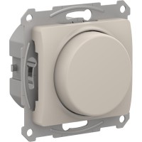 GLOSSA СВЕТОРЕГУЛЯТОР (диммер) поворотно-нажимной, LED, RC, 400Вт, механизм, МОЛОЧНЫЙ
