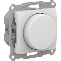 GLOSSA СВЕТОРЕГУЛЯТОР (диммер) поворотно-нажимной, LED, RC, 400Вт, механизм, БЕЛЫЙ