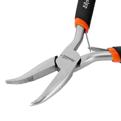 Длинногубцы изогнутые Mini, 130 мм, никелированные, авторазжим Sparta Длинногубцы изогнутые Mini, 130 мм, никелированные, авторазжим Sparta