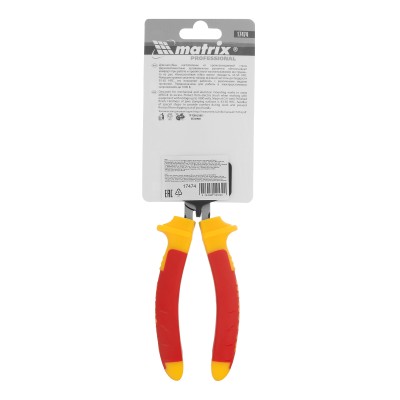 Длинногубцы изогнутые Insulated, 200 мм, двухкомпонентные рукоятки Matrix Professional Длинногубцы изогнутые Insulated, 200 мм, двухкомпонентные рукоятки Matrix Professional