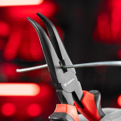 Длинногубцы изогнутые Black Nickel, 200 мм, двухкомпонентные рукоятки Matrix