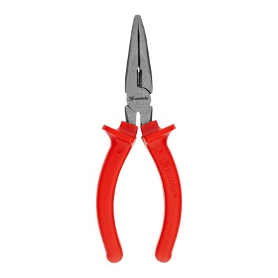 Длинногубцы изогнутые Econom, 160 мм, шлифованные, пластмассовые рукоятки Matrix