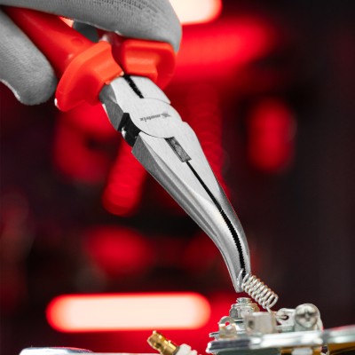 Длинногубцы изогнутые Econom, 200 мм, шлифованные, пластмассовые рукоятки Matrix Длинногубцы изогнутые Econom, 200 мм, шлифованные, пластмассовые рукоятки Matrix