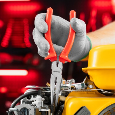 Длинногубцы изогнутые Econom, 200 мм, шлифованные, пластмассовые рукоятки Matrix Длинногубцы изогнутые Econom, 200 мм, шлифованные, пластмассовые рукоятки Matrix