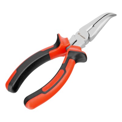 Длинногубцы изогнутые Nickel, 160 мм, никелированные, двухкомпонентные рукоятки Matrix