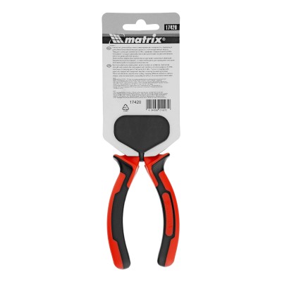 Длинногубцы изогнутые Nickel, 160 мм, никелированные, двухкомпонентные рукоятки Matrix