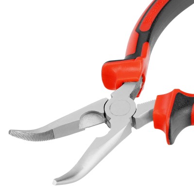 Длинногубцы изогнутые Nickel, 160 мм, никелированные, двухкомпонентные рукоятки Matrix