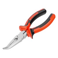 Длинногубцы изогнутые Nickel, 160 мм, никелированные, двухкомпонентные рукоятки Matrix