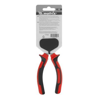 Длинногубцы изогнутые Nickel, 180 мм, никелированные, двухкомпонентные рукоятки Matrix