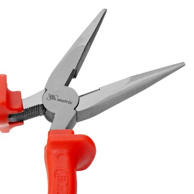 Длинногубцы прямые Econom, 180 мм, шлифованные, пластмассовые рукоятки Matrix Длинногубцы прямые Econom, 180 мм, шлифованные, пластмассовые рукоятки Matrix