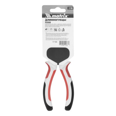 Длинногубцы прямые Premium, 160 мм, трехкомпонентные рукоятки Matrix
