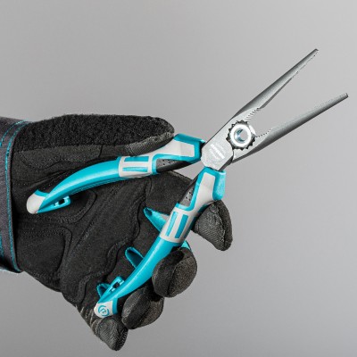 Длинногубцы прямые 205 мм, трехкомпонентные рукоятки Gross Длинногубцы прямые 205 мм, трехкомпонентные рукоятки Gross