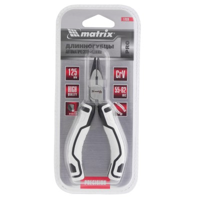 Длинногубцы Mini, 125 мм, прямые, авторазжим, Pro Matrix