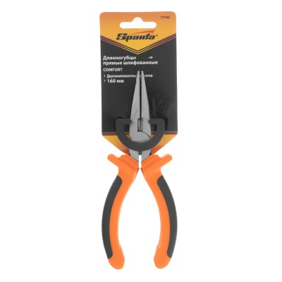 Длинногубцы прямые Comfort, 160 мм ,шлифованные, двухкомпонентные рукоятки Sparta Длинногубцы прямые Comfort, 160 мм ,шлифованные, двухкомпонентные рукоятки Sparta