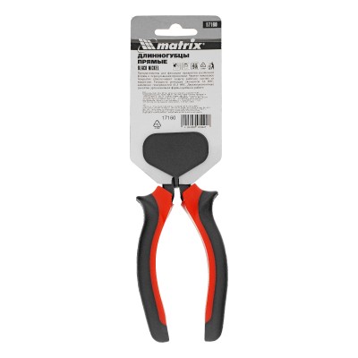 Длинногубцы прямые Black Nickel, 180 мм, двухкомпонентные рукоятки Matrix Длинногубцы прямые Black Nickel, 180 мм, двухкомпонентные рукоятки Matrix