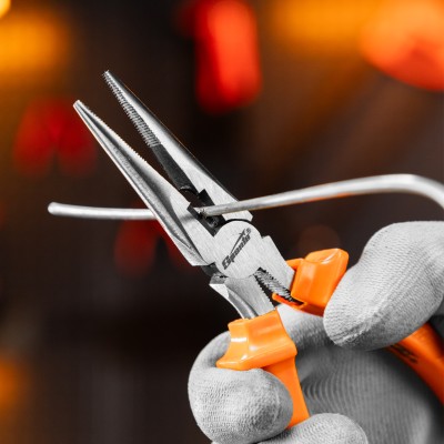 Длинногубцы прямые Classic, 160 мм, шлифованные, пластмассовые рукоятки Sparta