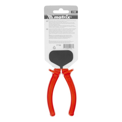 Длинногубцы прямые Econom, 160 мм, шлифованные, пластмассовые рукоятки Matrix