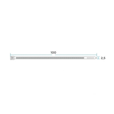 Стяжка нейлоновая многоразовая 100x2,5мм, белая (100 шт/уп) REXANT