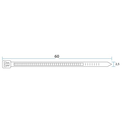 Стяжка кабельная нейлоновая 60x2,5мм, черная (100 шт/уп) REXANT
