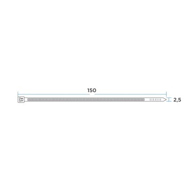 Стяжка кабельная нейлоновая 150x2,5мм, зеленая (25 шт/уп) REXANT