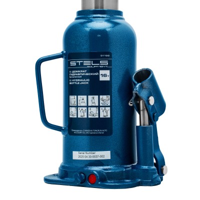 Домкрат гидравлический бутылочный, 16 т, h подъема 227-457 мм Stels Домкрат гидравлический бутылочный, 16 т, h подъема 227-457 мм Stels