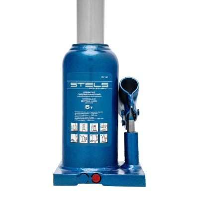 Домкрат гидравлический бутылочный телескопический, 6 т, h подъема 190-480 мм Stels