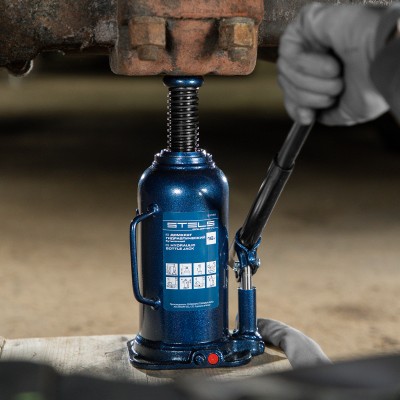 Домкрат гидравлический бутылочный, 16 т, h подъема 227-457 мм Stels Домкрат гидравлический бутылочный, 16 т, h подъема 227-457 мм Stels