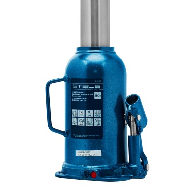 Домкрат гидравлический бутылочный, 20 т, h подъема 235-445 мм Stels Домкрат гидравлический бутылочный, 20 т, h подъема 235-445 мм Stels