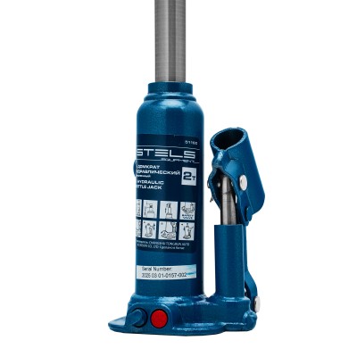 Домкрат гидравлический бутылочный, 2 т, h подъема 178-338 мм Stels Домкрат гидравлический бутылочный, 2 т, h подъема 178-338 мм Stels