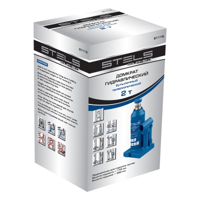 Домкрат гидравлический бутылочный телескопический, 2 т, H подъема 170-380 мм Stels