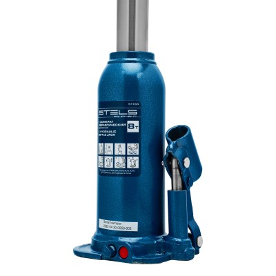 Домкрат гидравлический бутылочный, 8 т, h подъема 222-447 мм Stels