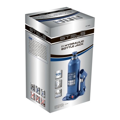 Домкрат гидравлический бутылочный, 10 т, h подъема 222-447 мм Stels