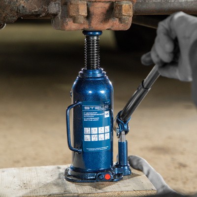 Домкрат гидравлический бутылочный, 12 т, h подъема 227-457 мм Stels Домкрат гидравлический бутылочный, 12 т, h подъема 227-457 мм Stels