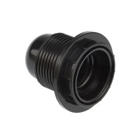 Патрон карболитовый с кольцом Е27 черный, c этикеткой REXANT