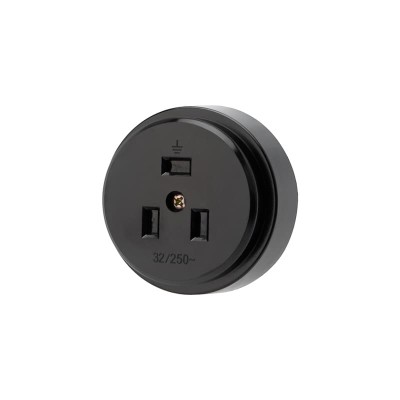 Розетка РШ для электрической плиты 32А, 250В, 2Р+РЕ (ОУ) черная REXANT