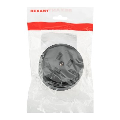Розетка РШ для электрической плиты 32А, 250В, 2Р+РЕ (ОУ) черная REXANT