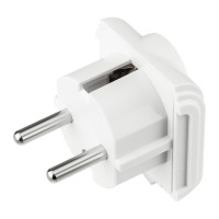 Адаптер сетевой (переходник) универсальный на Евро вилку F/C2 «Квадрат» 10А б/з белый REXANT Адаптер сетевой (переходник) универсальный на Евро вилку F/C2 «Квадрат» 10А б/з белый REXANT